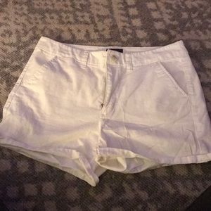 White high-waisted shorts